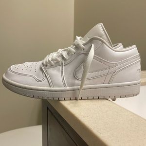 Air Jordan 1 Low 'Triple White' only worn once. Comes with original box!